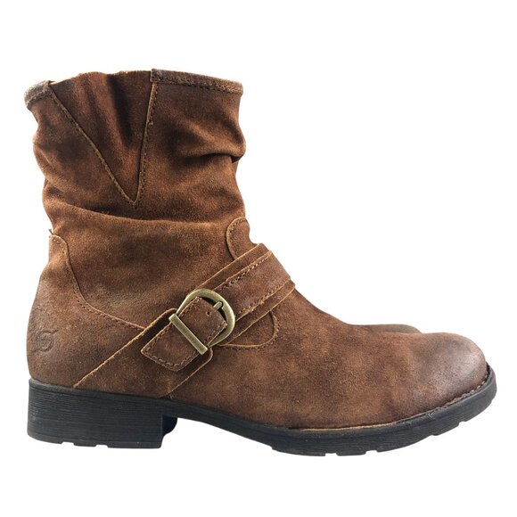 Born Women's Size 9M Virgo Brown Distressed Leather Zip Slouch Ankle Boots Boho - Picture 1 of 16